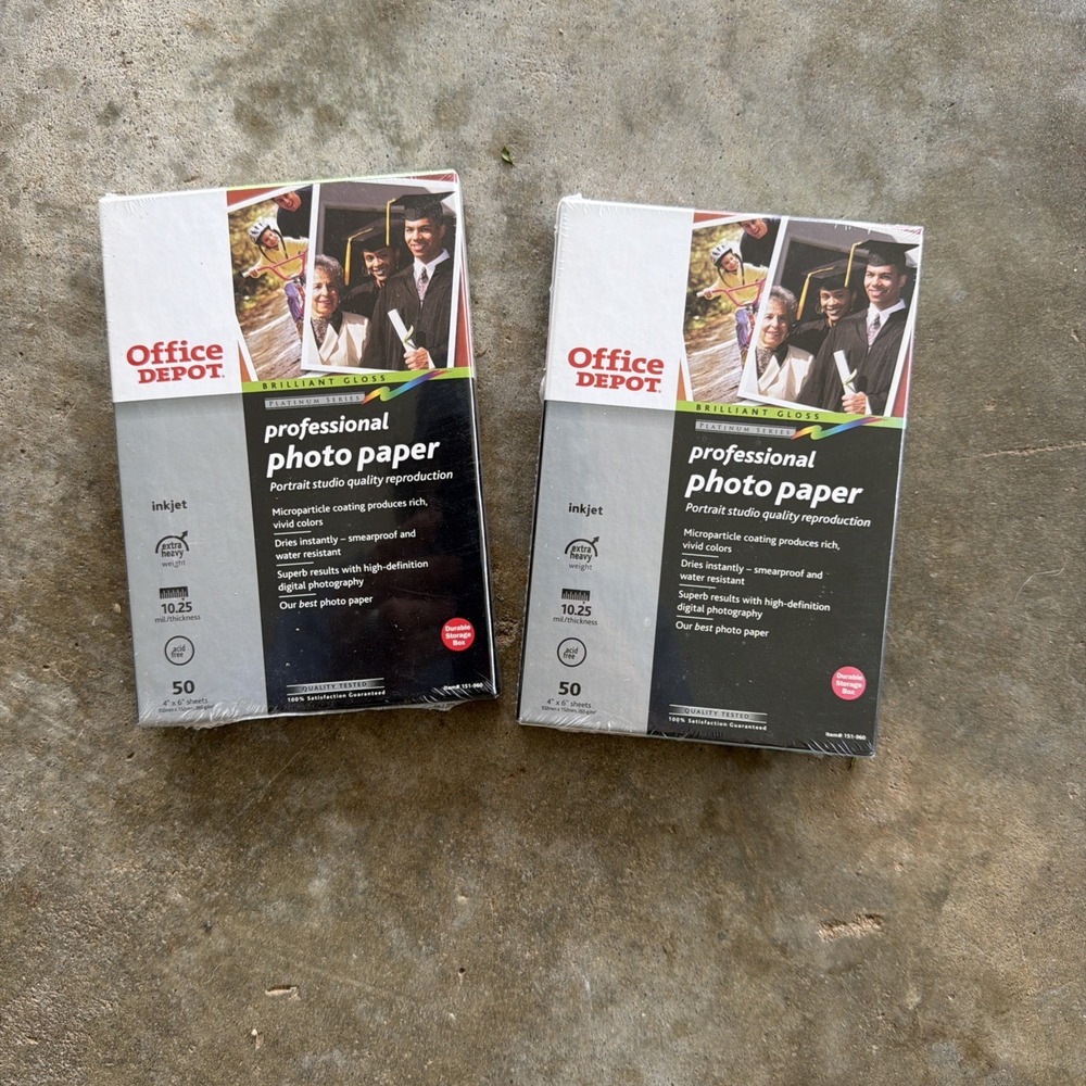 Lot Of 2 Professional Photo Paper, 4X6 Sheets, 50 Sheets, Brilliant Gloss
